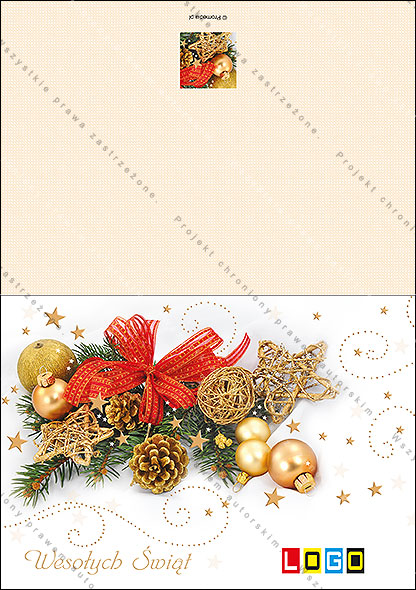 Kartki świąteczne nieskładane - BN1-133 awers