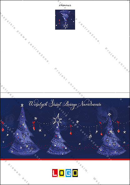 Kartki świąteczne nieskładane - BN1-328 awers