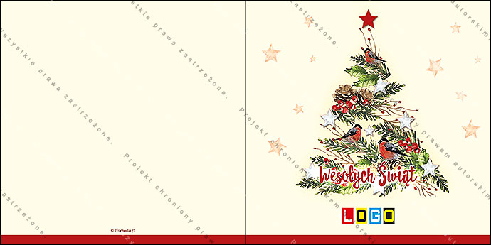 Kartki świąteczne nieskładane - BN2-065 awers