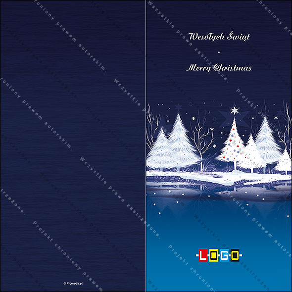 Kartki świąteczne nieskładane - BN3-129 awers